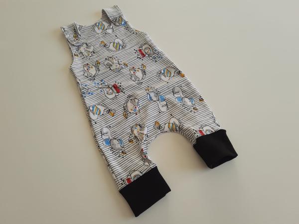 Strampler Elefanten Weiss Gestreift